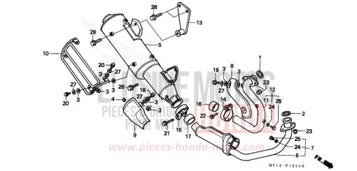 EXHAUST MUFFLER XRV750V de 1997